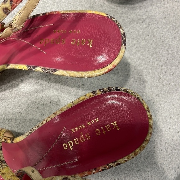 Kate Spade New York Womens Snakeskin Open Toe Stiletto Slingback Heels Sz 8 B - Picture 6 of 12